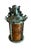 This is an antique 1920s Arts and Crafts / Art Nouveau cast brass and mica lantern wall sconce finished in its original...
