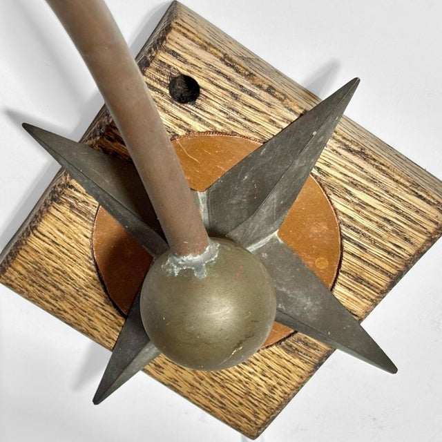 Mid-Century Modernist Wall or Table Fixture in Copper and Oak, Sweden, 1940s For Sale - Image 9 of 11