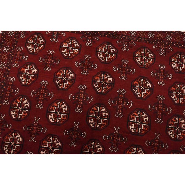 Baloch Runner 4’11” X 14’9” Red Wool Vintage Tribal Hand-Knotted Oriental Rug For Sale In Philadelphia - Image 6 of 14