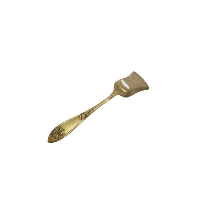 Goldenrod Art Nouveau Style Sugar Bowl Spoon by Hersch Mordka Spiro, Poland, 1930s For Sale - Image 8 of 9