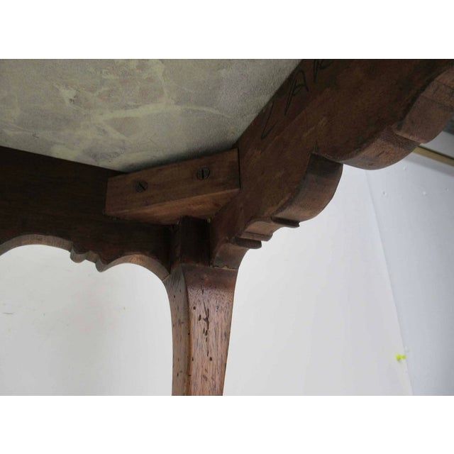 Late 20th Century Louis XV Style Carved Wood and Marble-Top Low Table For Sale - Image 5 of 5