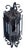 Metal Mid 20th Century Spanish Revival Curly Iron Lantern with Smokey Gray Glass Panels For Sale - Image 7 of 8