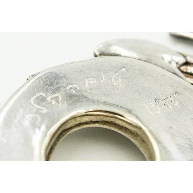 Modern Large Judaica Israel 40th Anniversary Gilt Sterling Silver Dove Brooch 1988 For Sale - Image 3 of 4