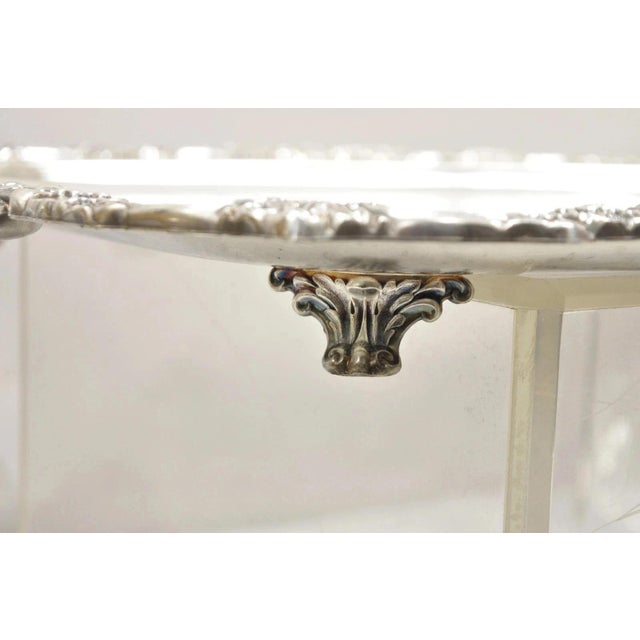 Vintage Poole Epca Sevenoaks 650 Large Silver Plated Serving Platter Bar Tray For Sale - Image 11 of 12