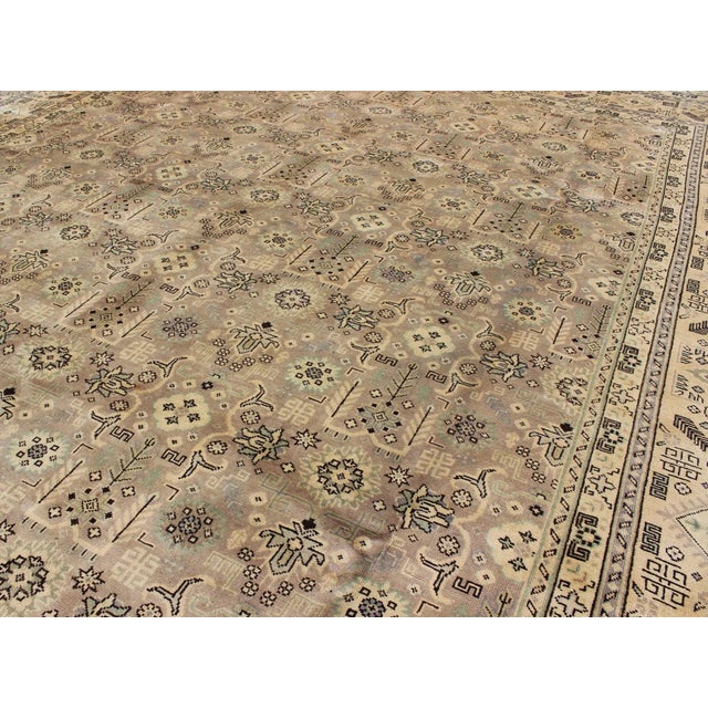 1950s 1950s Semi Vintage Tabriz Rug - 10′1″ × 12′9″ For Sale - Image 5 of 8
