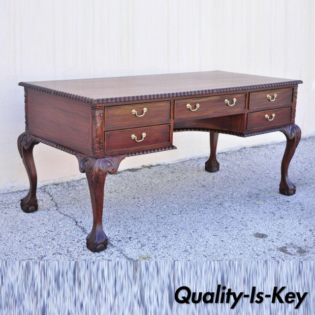 Reproduction English Chippendale Style Mahogany Ball Claw Executive ...