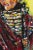 Textile Abstract Painting of an Indian on Canvas For Sale - Image 7 of 10