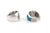 Contemporary Mid 20th Century Pair of Korloff Diamond & Enamel 18k White Gold Huggie Earrings For Sale - Image 3 of 5