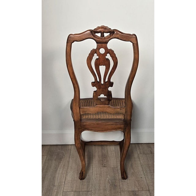 Brown Set of Eight Italian Fruitwood Provincial Dining Chairs, Circa 1920 For Sale - Image 8 of 8