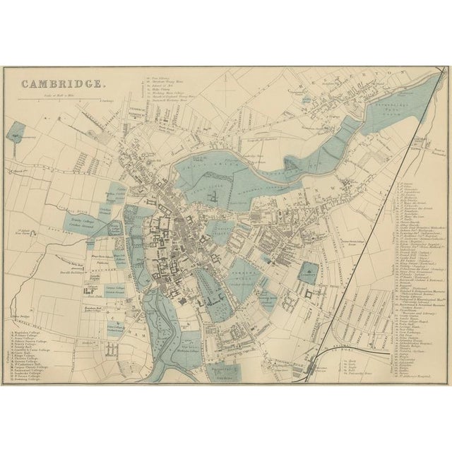 Map of Cambridge and Oxford with Victorian University City Plans, 1885 For Sale - Image 3 of 11