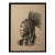 1970s Framed Fine Art Indigenous Warrior Profile Charcoal Sketch Study For Sale