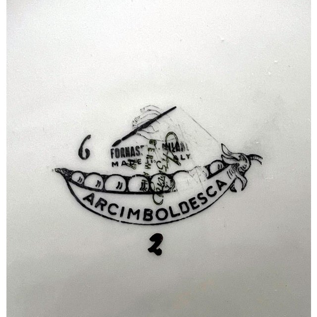 Late 20th Century Ceramic Plate with Vegetable Face Fornasetti For Sale - Image 5 of 6