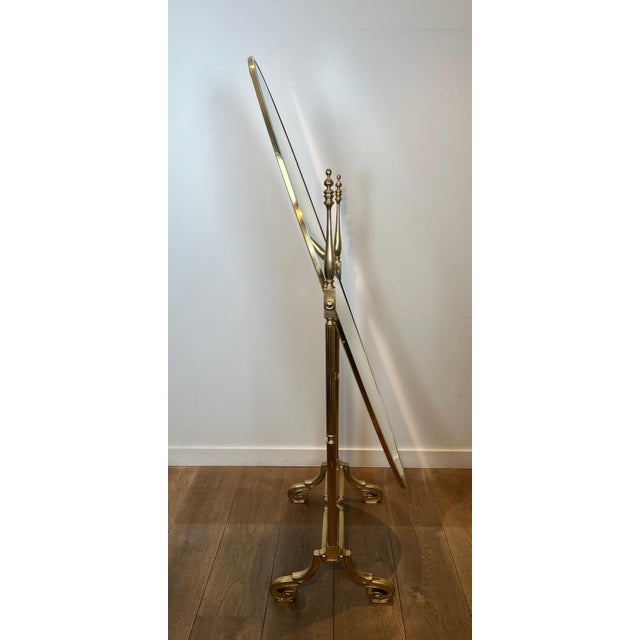 French Large Empire style Psyche mirror in bronze and brass For Sale - Image 3 of 12