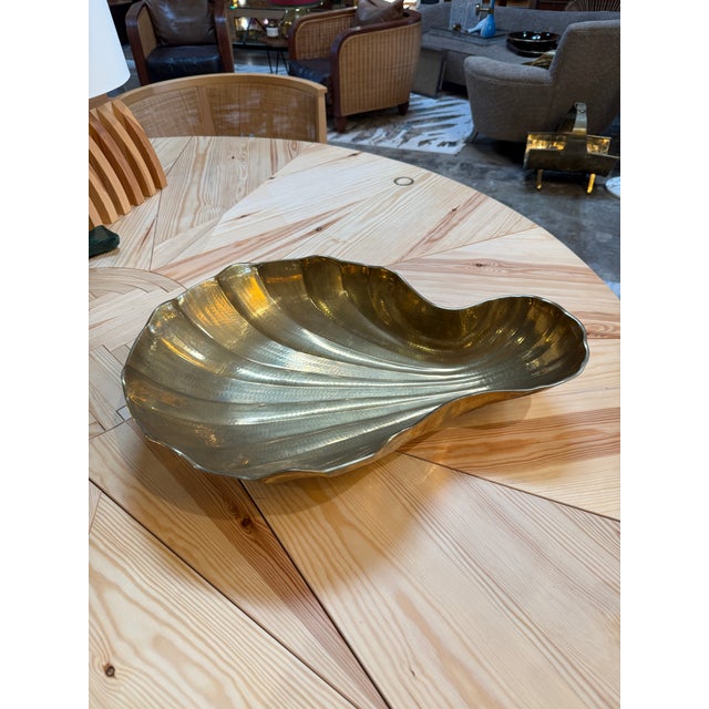 Shell Sculptural Shell-Form Brass Tray For Sale - Image 7 of 8