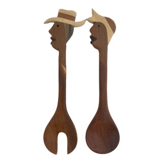 1940s Man & Woman Salad Fork and Spoon For Sale