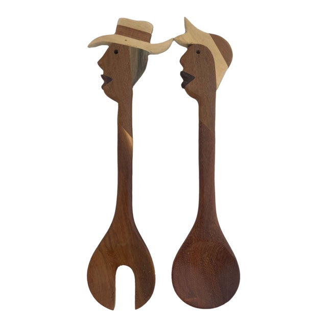 1940s Man & Woman Salad Fork and Spoon For Sale