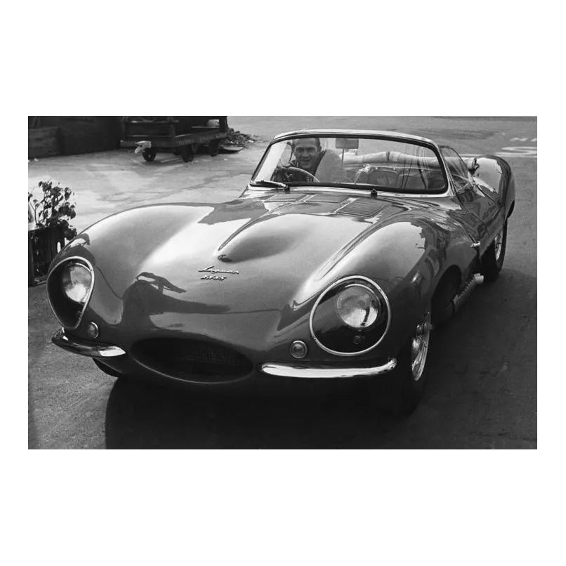 Steve McQueen in His 1957 Xk Ss Jaguar 1960 (Photo by Sid Avery