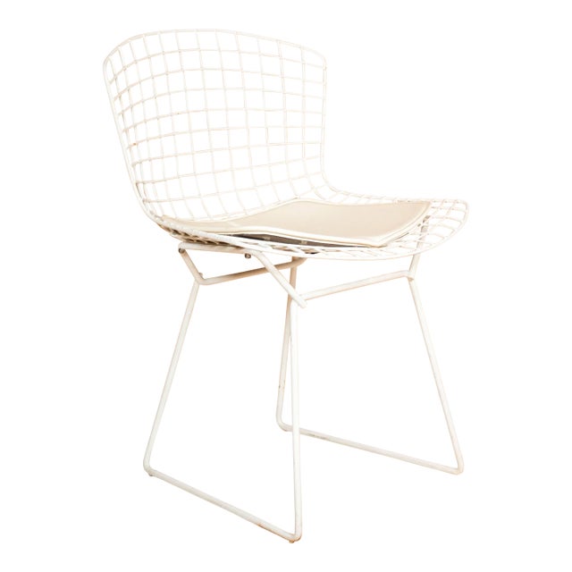 Vintage Knoll Bertoia White Side Chair For Sale