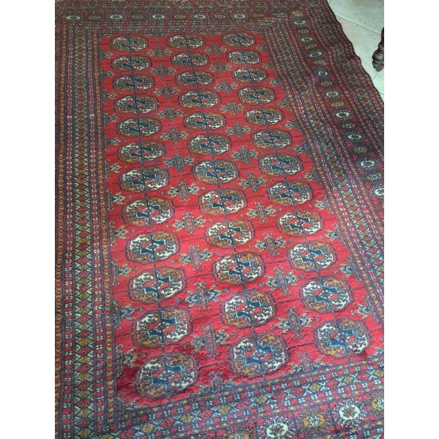 Non-European Ethnic Bukara Rug in Wool and Silk – Burgundy Color, Traditional Patterns Elegant Bukara rug made of wool and...