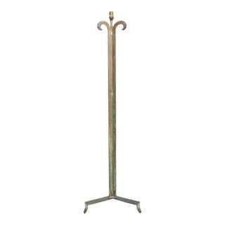 1940s French Art Deco Red Bronze Tripod Floor Lamp After Jean Michel Frank For Sale