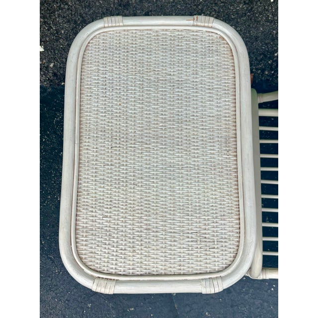 Wood Vintage Coastal Rattan & Cane End Tables, Pair With Magazine Shelves For Sale - Image 7 of 7