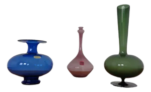 Blown Vases by Thuringian Glaskunst Lauscha, 1960, Set of 3