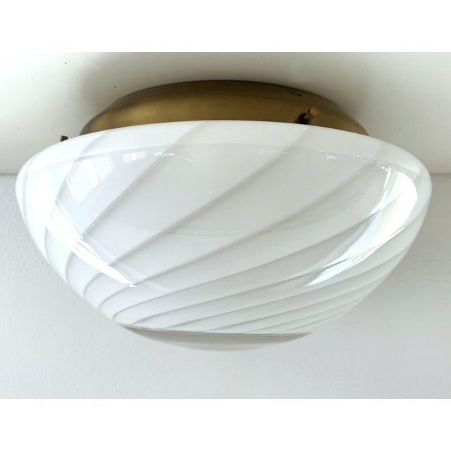 Mid-Century Modern Italian Magic Eye Murano Glass Flush Mount by Venini, 1970s For Sale - Image 6 of 18