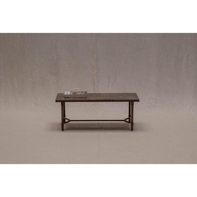 Mid-Century French Slate and Iron Coffee Table, 1960s For Sale - Image 11 of 11