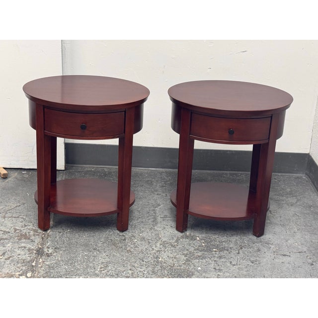 Pottery Barn Valencia Oval Nightstands, Pair For Sale - Image 10 of 12