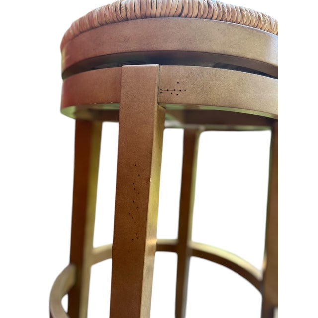 Boho Chic Ballard Designs Marguerite Swivel Bar Height Counter Stool For Sale - Image 3 of 9