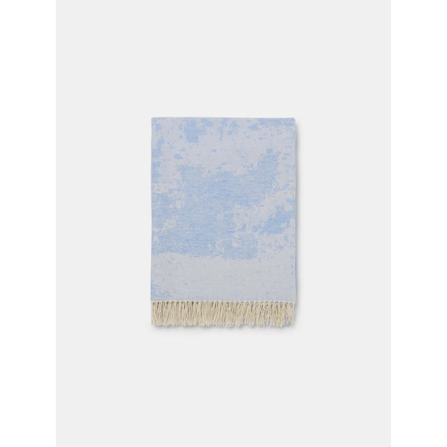 Early 21st Century Blue Jacquard Plaid with Stucco Motif by Villa Como For Sale - Image 5 of 5