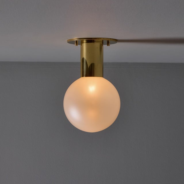 Mid-Century Modern 1970s Motoko Ishii Opaline Glass and Metal Ceiling or Wall Light for Staff Leuchten For Sale - Image 3 of 18
