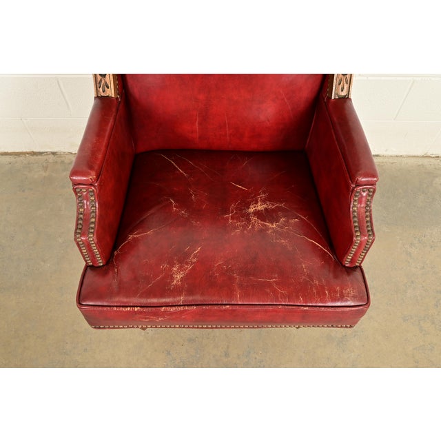 Wood Romweber Viking Oak and Leather High Back Executive Swivel Desk Chair, Circa 1960s For Sale - Image 7 of 14
