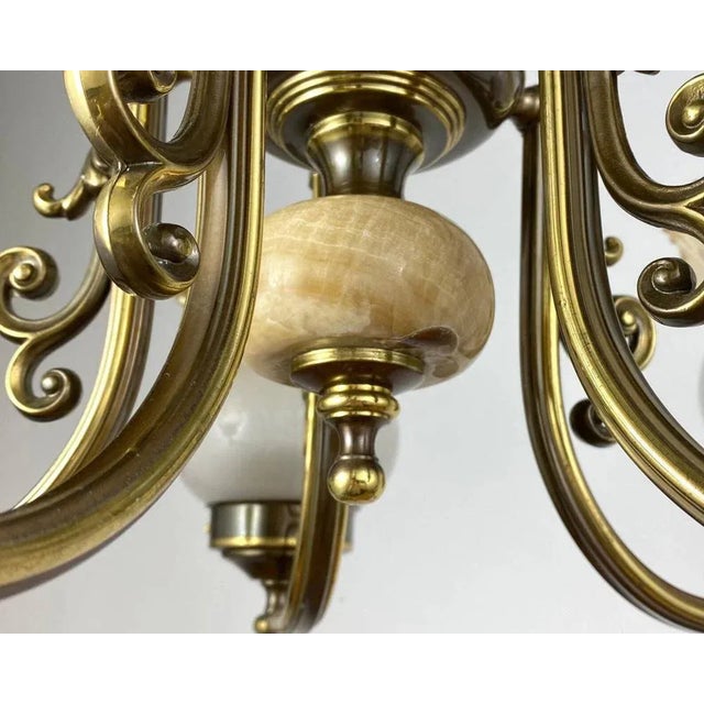 1960s Vintage Brass & Onyx Chandelier by Lacroix Legs, 1960s For Sale - Image 5 of 8