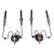 Contemporary Black Iron Two Arm Candelabra Wall Sconce - a Pair For Sale