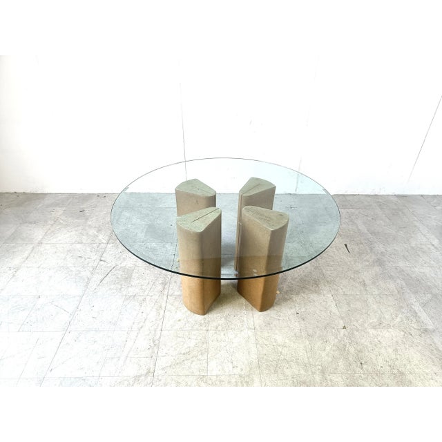 Beige Fossil Stone Dining Table, 1970s For Sale - Image 8 of 12