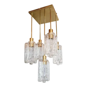 Murano Glass and Brass Chandelier, Kalmar 1960s