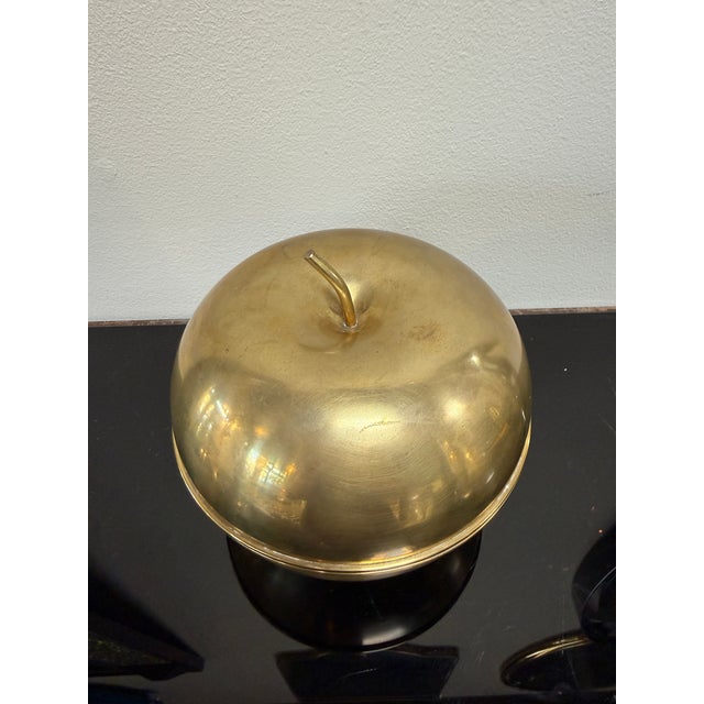 Italian Mid-Century Italian Brass Apple Covered Bowl, 1960s For Sale - Image 3 of 7