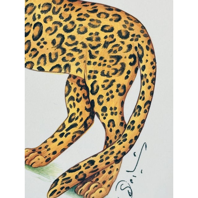 Original Hand-Painted Leopard Painting in an Italian Antique Frame For Sale - Image 4 of 7
