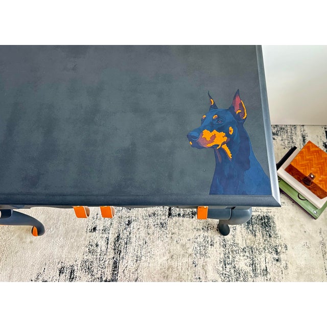 Black One of a Kind Doberman Statement Table For Sale - Image 8 of 16
