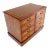 4 Drawers Embossed Leather Top Burl Wood File Cabinet Credenza w/ Key For Sale