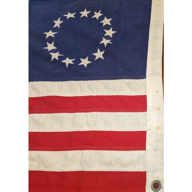 Vintage Bull Dog Bunting Dettra 13-Star Sewn American Flag, Red, White & Blue For Sale - Image 9 of 9