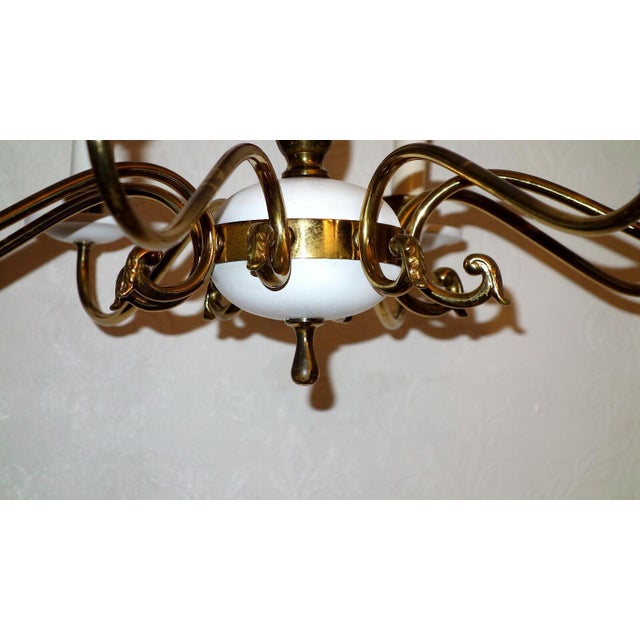 Antique Brass Chandelier from Kaiser-Leuchten, 1920s For Sale - Image 3 of 10