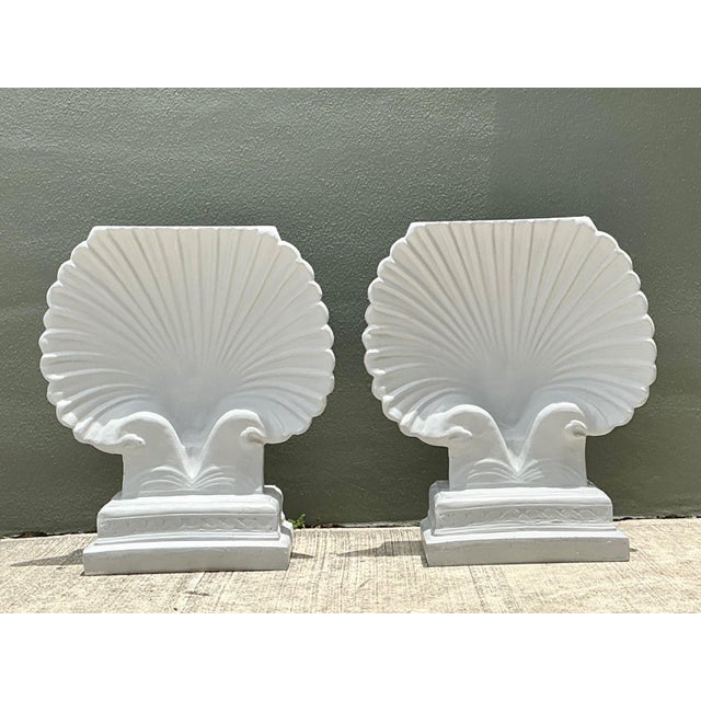 Vintage Clam Shell Pedestals - Set of 2 For Sale - Image 17 of 18