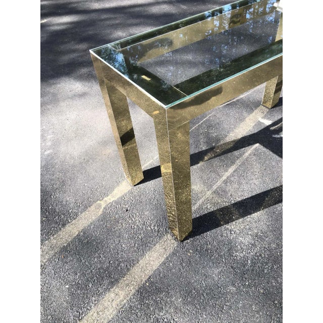 Mid-Century Modern Brass and Glass Console For Sale - Image 9 of 12