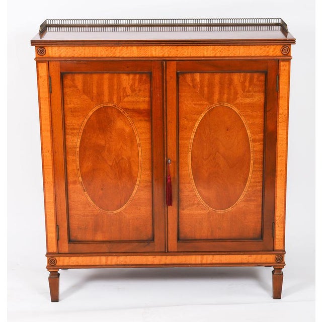 This is a superb and decorative vintage Georgian revival flame mahogany side cabinet purchased at great expense from...
