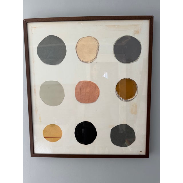 Mitchell Gold + Bob Williams Abstract Modern Abstract 9-Circle Framed Prints - Mitchell Gold + Bob Williams Pair For Sale - Image 4 of 5
