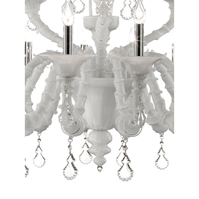 Imperial Venetian Modern White "Ca' Rezzonico" With Curls Murano Glass Chandelier . For Sale - Image 4 of 7