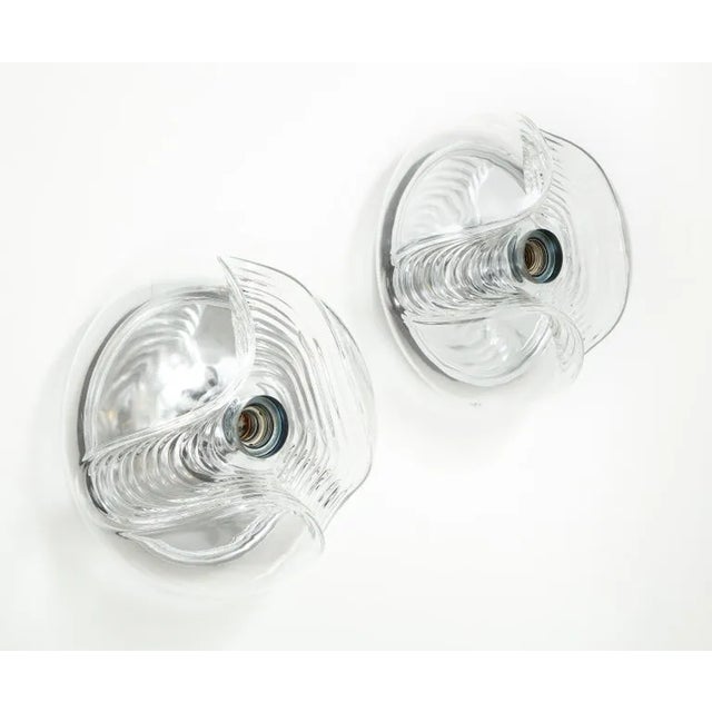 Mid-Century Modern Extra Large 1970's Peill & Putzler Wave Lights / Sconces - a Pair For Sale - Image 3 of 11