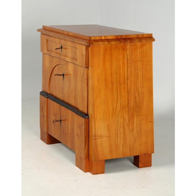 Tan Antique Biedermeier Chest of Drawers in Cherry, 1825 For Sale - Image 8 of 10